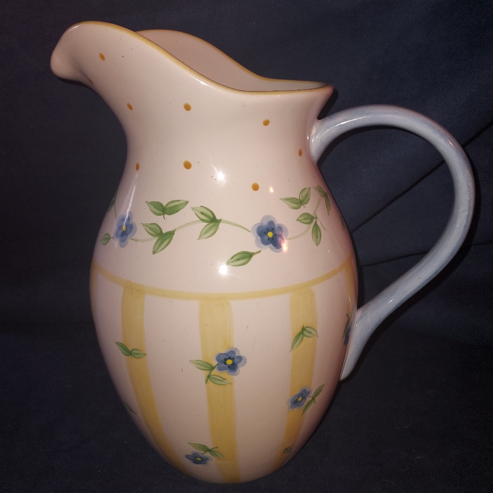 ⚜️ Pfaltzgraff ⚜️ Vintage Pitcher ⚜️ "Summer Breeze" Pattern ⚜️ 2 Qt ⚜️ Rare! ⚜️